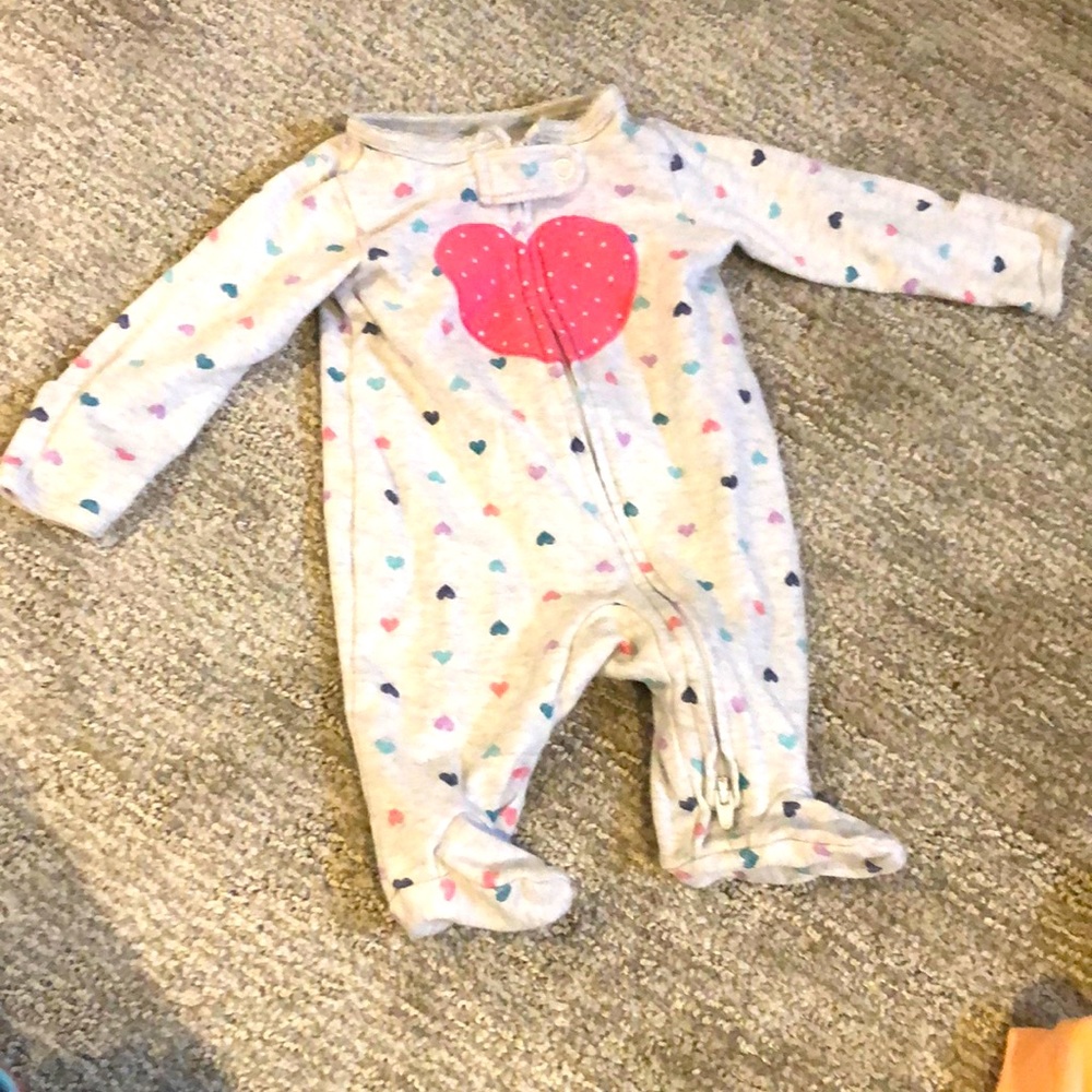 Newborn girls footed onesie